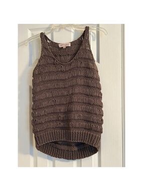 Philosophy Sparkle Knit Tank Top, Brown, Size S